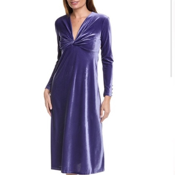 Maggy London Velvet Midi Dress in Deep Wisteria, Size 8, NWT - Picture 16 of 16